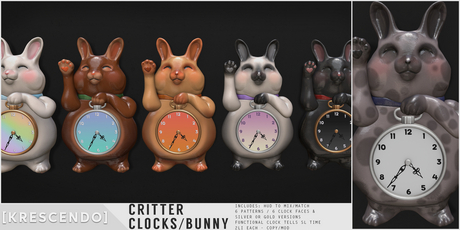 Second Life Marketplace - [Kres] Critter Clocks - Bunny